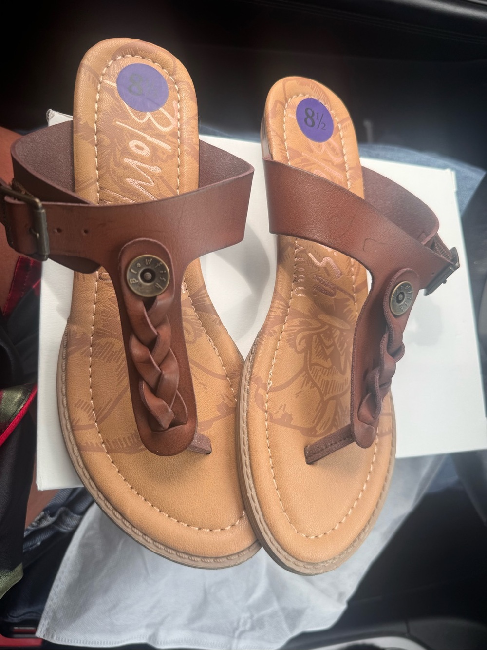 Blowfish Brown Braided Toe-Post Sandals
